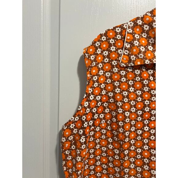 Vintage button up orange and brown dress from Italy - Picture 2 of 3